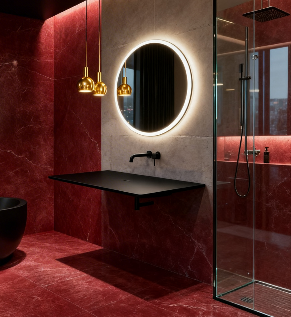 slim sink red